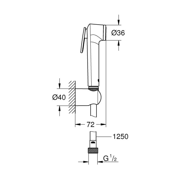 Душ гигиенический Grohe Tempesta-F (27513001)