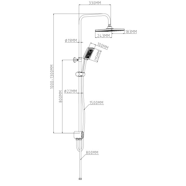 Душевой гарнитур Esko хром (ST1450N)
