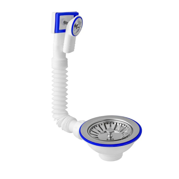 Выпуск для мойки 3 1/2"x40 с круглым и прямоугольным переливами винтом с н/ж чашкой Unicorn E157 Выпуск для мойки 3 1/2"x40 с круглым и прямоугольным переливами винтом с н/ж чашкой Unicorn E157