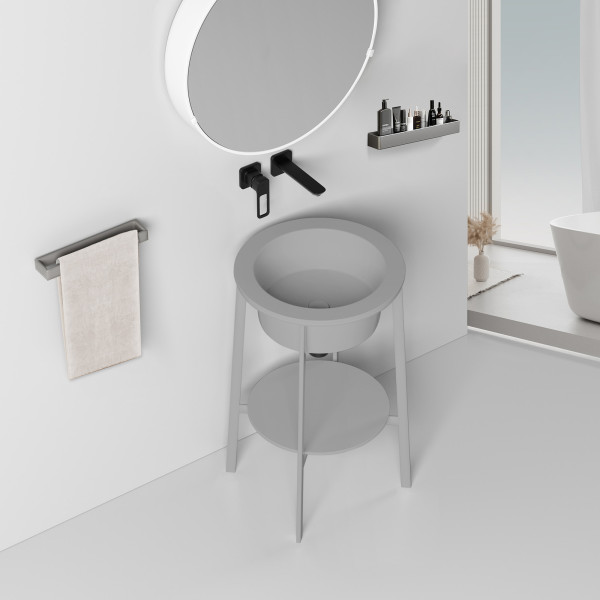 Раковина накладная Bequem (серый матовый)