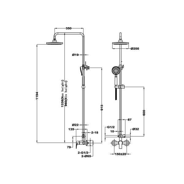 Система душевая Teka Manacor 842981200