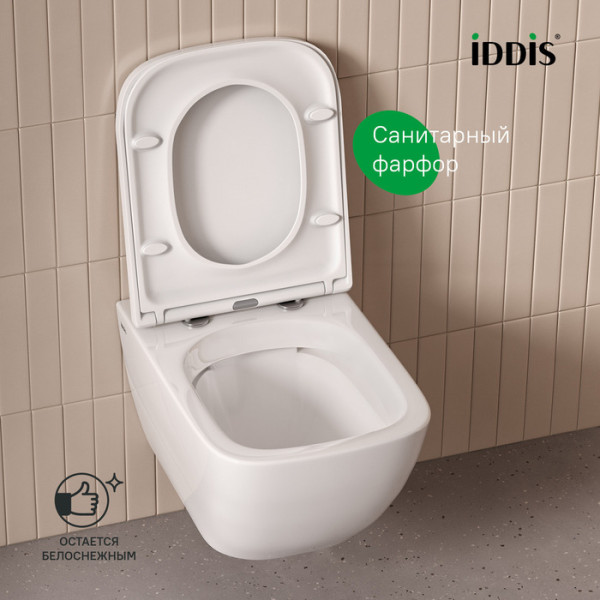 Унитаз подвесной Iddis Torr безободковый с сиденьем soft-close белый (TORRDSEi25)