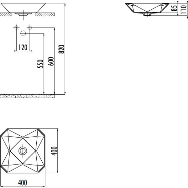 Раковина мебельная Creavit Ruby 40x40 белая (RB040-00CB42E-0000) Раковина мебельная Creavit Ruby 40x40 белая (RB040-00CB42E-0000)