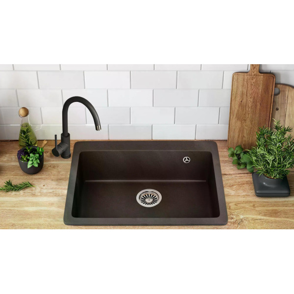 Мойка для кухни Rea Lin black гранит 60x50x22,5 черная (ZLE-00129)