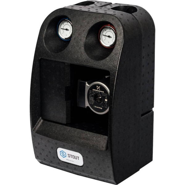 Насосная группа Stout 1" (с 3-х ходовым приводным смесителем, с насосом Grundfos UPSO 25-65) (SDG-0007-002502)