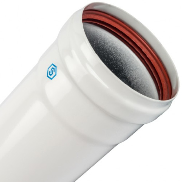 Элемент дымохода DN 80/100 труба 2000 мм утепленная п/м SCA-0080-802000 Элемент дымохода DN 80/100 труба 2000 мм утепленная п/м SCA-0080-802000