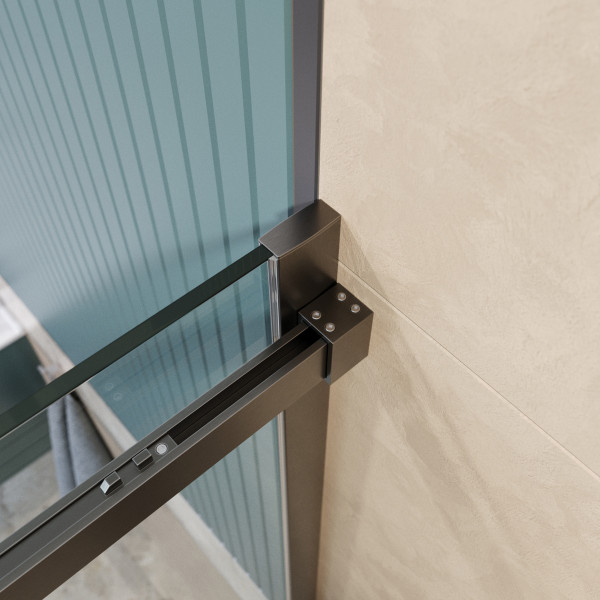 Душевая дверь BelBagno Soft Close-2 100x200 стекло прозрачное, профиль оружейная сталь матовая (SOFT_CLOSE-2-BF-1-100-C-GM)