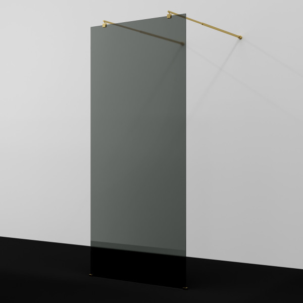 Душевое ограждение WasserKRAFT Vechte 116x200 стекло тонированное, профиль золото глянцевое (60W40PG-TG)