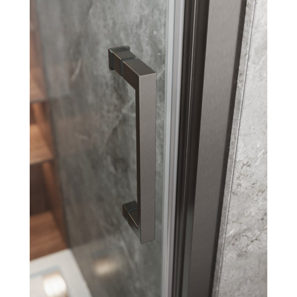 Душевой уголок Cezares Molveno 100x90x195 стекло прозрачное, профиль оружейная сталь (MOLVENO-AHF-31-100/90-C-GM-IV)