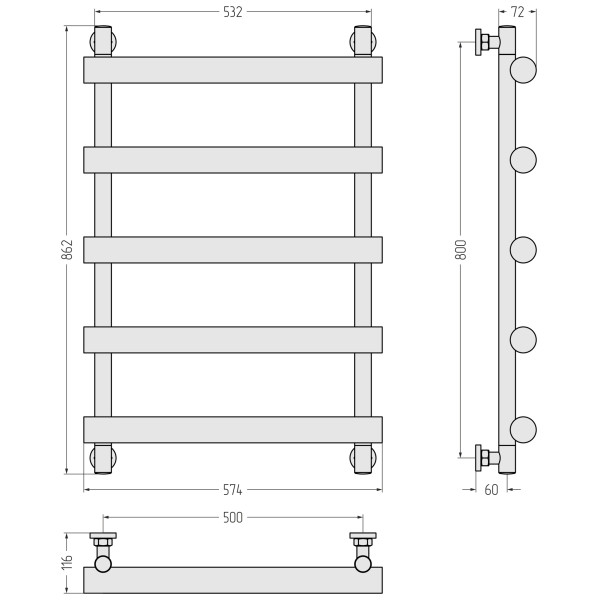 Полотенцесушитель водяной Сунержа Атлант 800x500 матовый черный (31-0226-8050) Полотенцесушитель водяной Сунержа Атлант 800x500 матовый черный (31-0226-8050)
