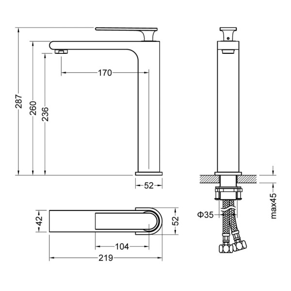 Смеситель для раковины Timo Anni черный, короткий излив (2711/03F) Смеситель для раковины Timo Anni черный, короткий излив (2711/03F)