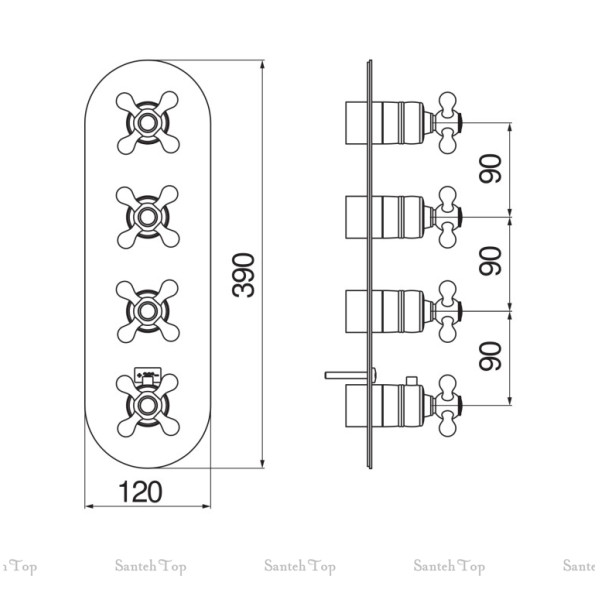 Смеситель для душа Nobili Grazia бронзовый (GRC5103GDP)