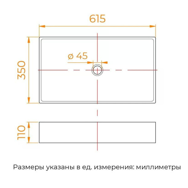 Раковина накладная RGW GS-22 35x615x11 белая (812122-1)