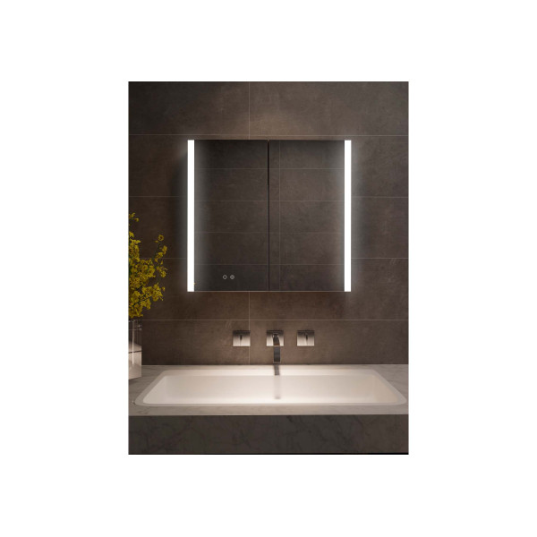 Шкаф зеркальный алюминиевый Aquatek с подсветкой 800x700x133 антизапотевание (AQ7809-MLC)