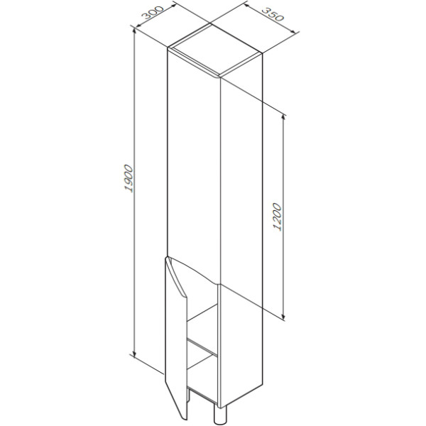 Пенал напольный AM.PM Like правый (M80CSR0356WG)