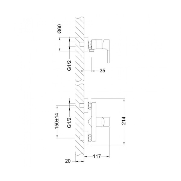 Смеситель для душа Lemark Aura (LM0603C) Смеситель для душа Lemark Aura (LM0603C)