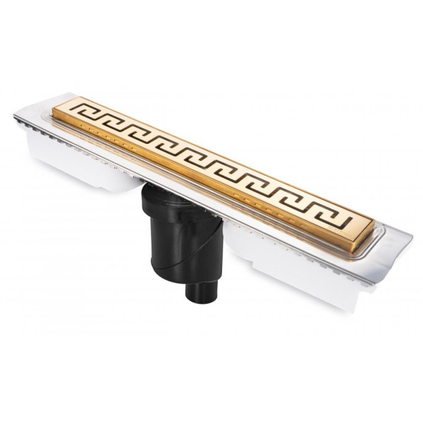 Желоб Berges водосток В1 Antik 600, золото глянец, S-сифон D50/105 H50 вертикальный (092024) Желоб Berges водосток В1 Antik 600, золото глянец, S-сифон D50/105 H50 вертикальный (092024)