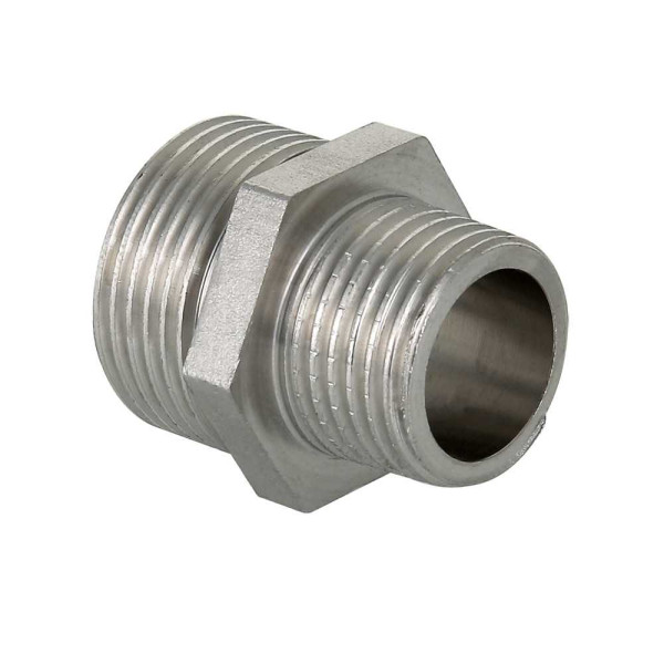 Ниппель переходной Valtec 1/2"*3/4" (нерж.ст.) (VTi.580.I.0504)