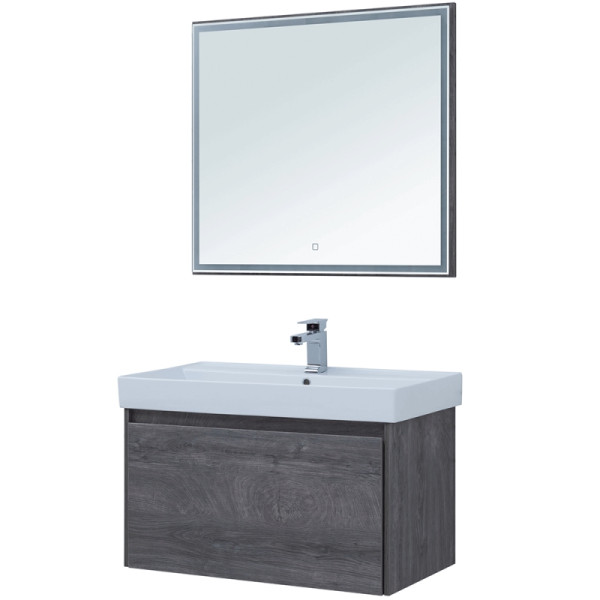 Зеркало с подсветкой Aquanet Nova Lite 90x80 дуб рошелье (00242263)