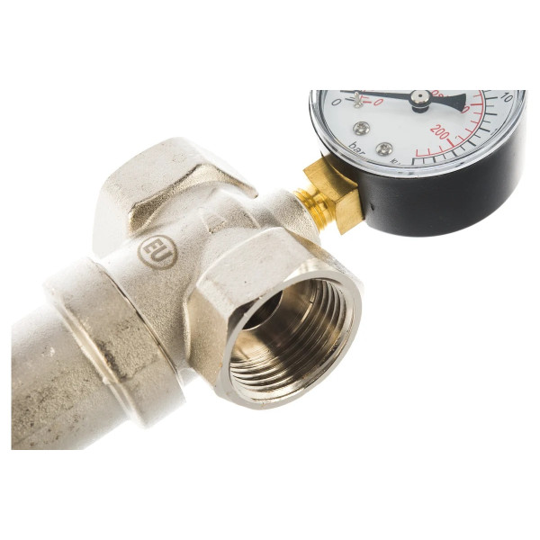 Фильтр с манометром самоочищающийся 1/2" ВВ 300 мкр. Kromwell (никель) (EU.ST6026035 12_k)