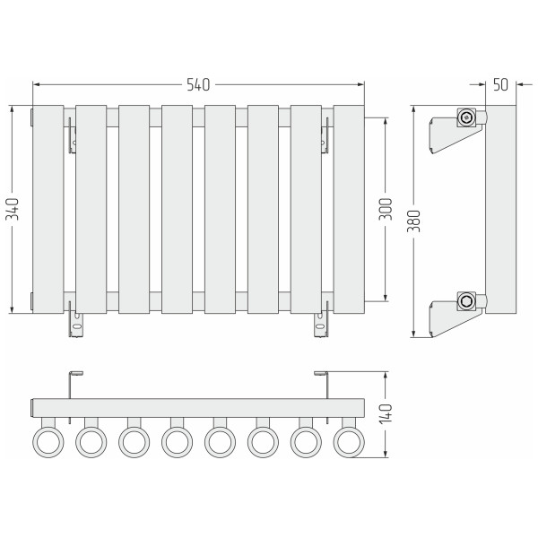 Радиатор стальной Сунержа Кумир 540x300 8 секций черный матовый (31-0340-3008) Радиатор стальной Сунержа Кумир 540x300 8 секций черный матовый (31-0340-3008)