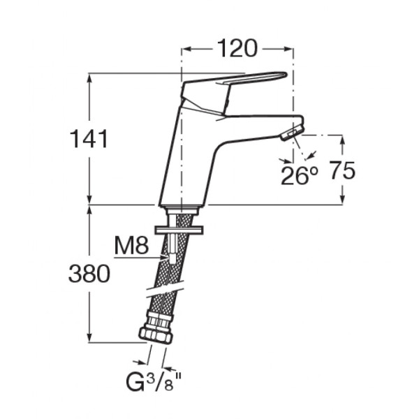 Смеситель для раковины Roca Alfa хром (7.5A3L.2.5C0.M) Смеситель для раковины Roca Alfa хром (7.5A3L.2.5C0.M)