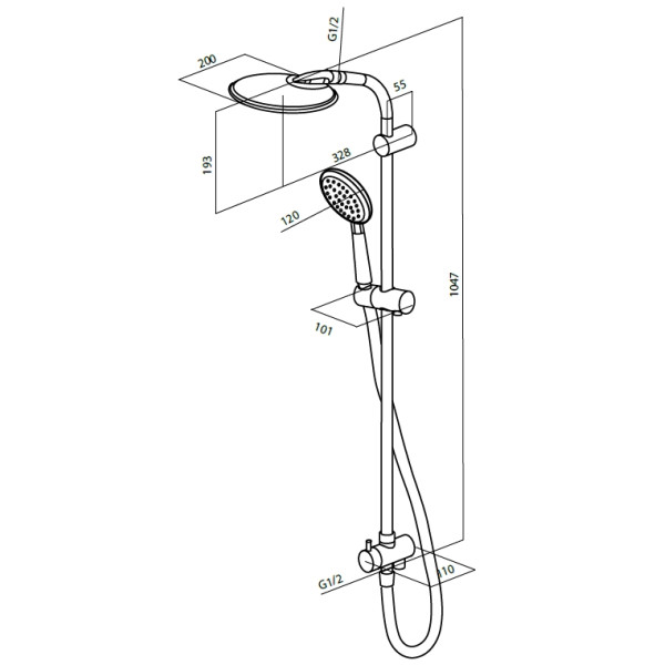 Гарнитур душевой AM.PM Bliss L ShowerSpot (F0753000)