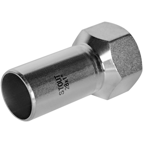 Вставка резьбовая 28х1"В Stout SSS-2023 НПр-ВР (нерж.ст., пресс) SSS-2023-000281 Вставка резьбовая 28х1"В Stout SSS-2023 НПр-ВР (нерж.ст., пресс) SSS-2023-000281