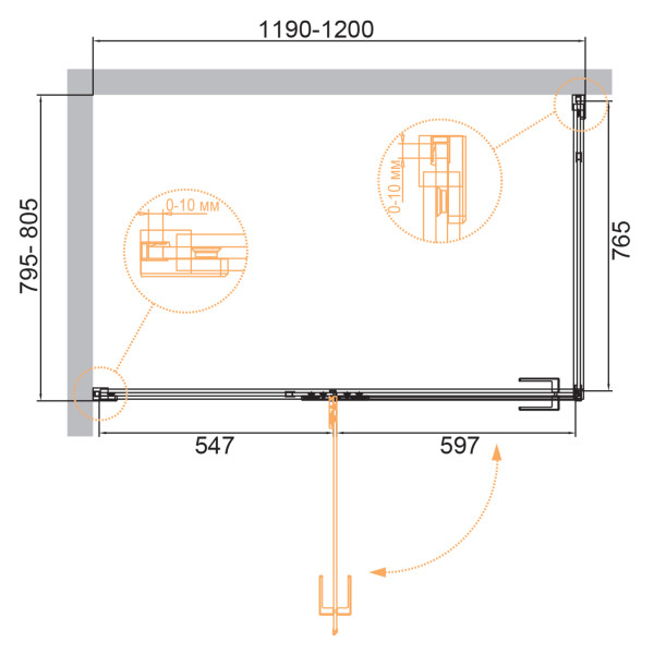 Душевой уголок Cezares Bellagio 120x80x196,8 стекло прозрачное, профиль брашированное золото (BELLAGIO-AH-1-120/80-C-BORO) Душевой уголок Cezares Bellagio 120x80x196,8 стекло прозрачное, профиль брашированное золото (BELLAGIO-AH-1-120/80-C-BORO)