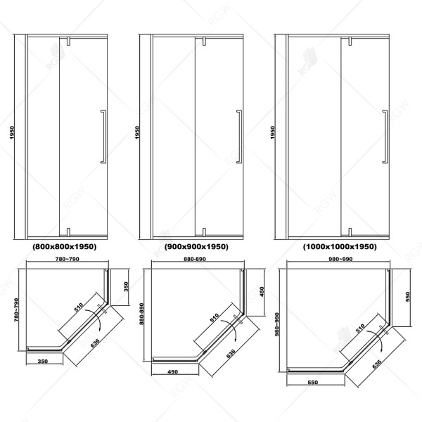 Душевой уголок RGW SV-81-B 80*80 стекло прозрачное, профиль черный 32328188-14