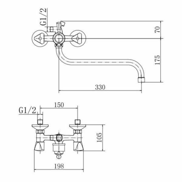 Смеситель для ванны и душа Fashun с душевым комплектом хром (A2211)