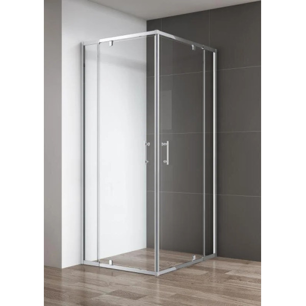 Душевой уголок Cezares Variante 80x80x195 стекло прозрачное, профиль хром (VARIANTE-A/AH-2-80/90-C-Cr)