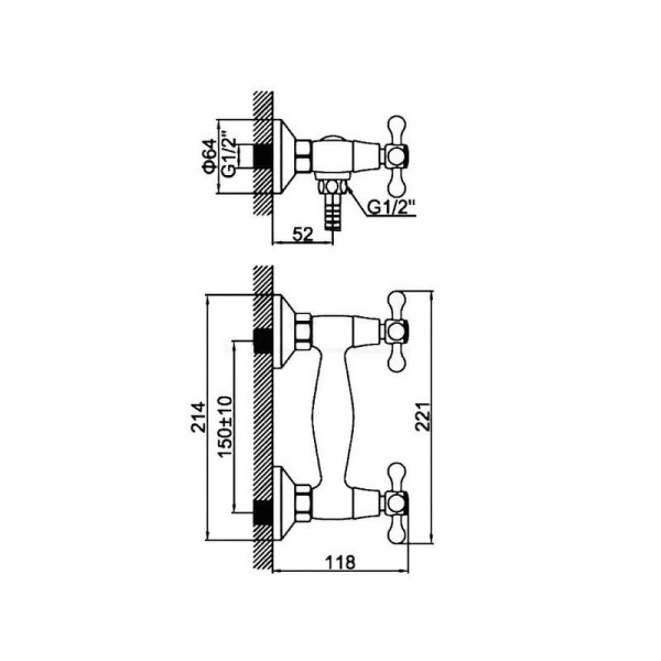 Смеситель для душа Dlin хром (D160810)