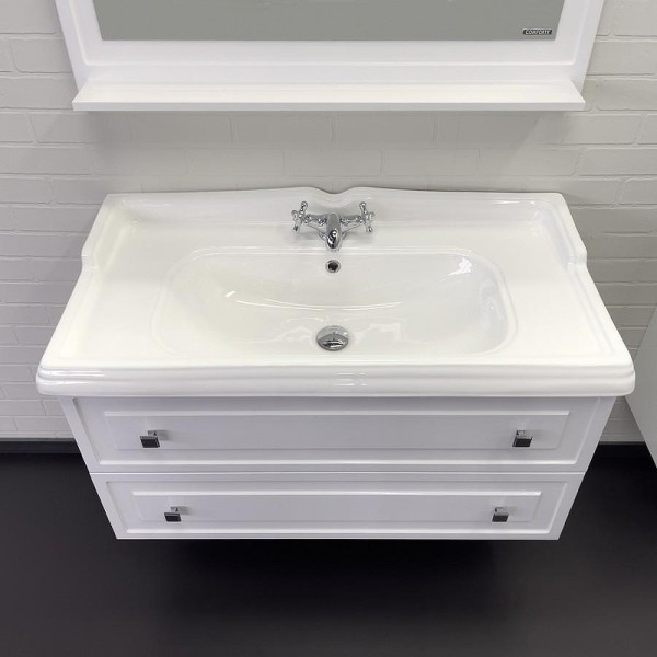 Тумба подвесная с раковиной Comforty Феррара 1000x490x560 белый глянцевый (00-00020308)