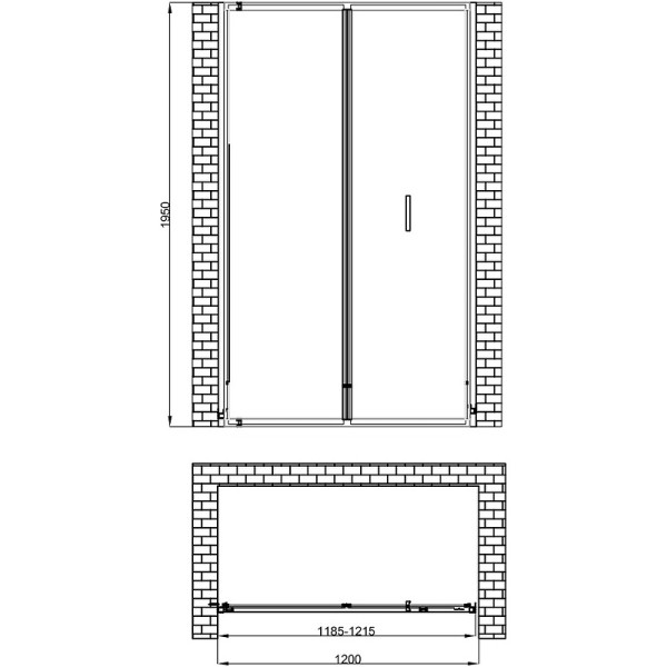 Душевая дверь Berges Legos LS-4 120x195 стекло прозрачное, профиль хром (62030) Душевая дверь Berges Legos LS-4 120x195 стекло прозрачное, профиль хром (62030)
