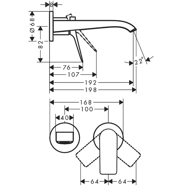 Смеситель для раковины Hansgrohe Vivenis черный (75050670)