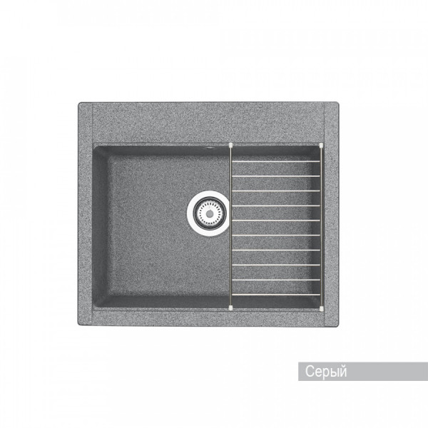 Мойка для кухни врезная Aquaton Делия 60 517x602x218 серый (1.A715.2.32L.D23.0)