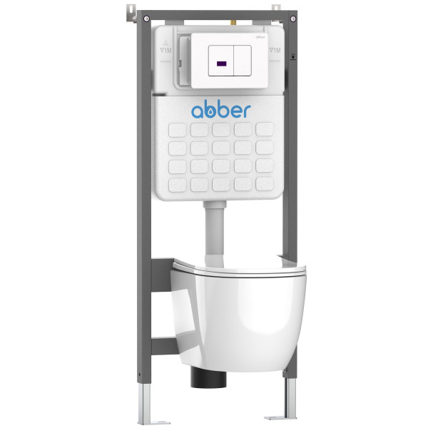 Клавиша смывная Abber с клавишей белый матовый (AC0122SMW) Клавиша смывная Abber с клавишей белый матовый (AC0122SMW)