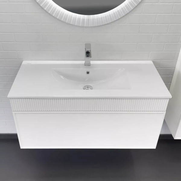 Тумба подвесная с раковиной Comforty Мадрид 1000x460x465 белый матовый (00-00017864) Тумба подвесная с раковиной Comforty Мадрид 1000x460x465 белый матовый (00-00017864)