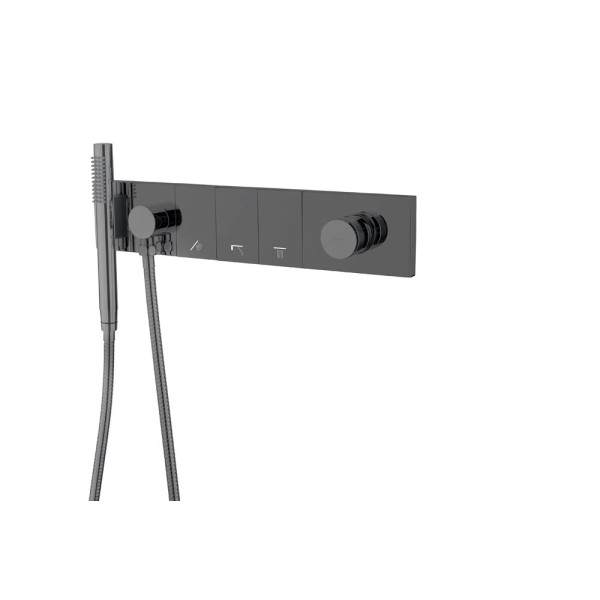 Смеситель для душа Boheme Zodiac с ручным душем Shine Gun metal (132-SYS-SGM)