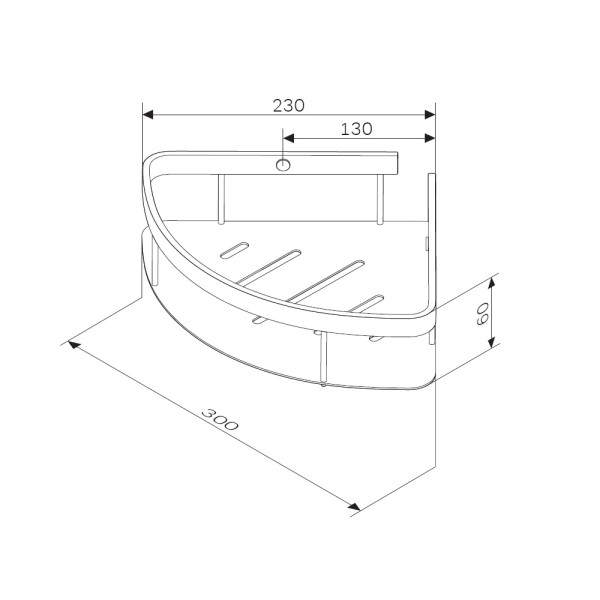 Полка для душа AM.PM угловая Sense L черный (A7454122)