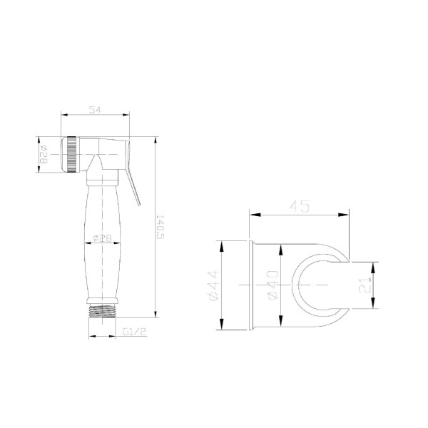 Душевой гарнитур с гигиенической лейкой Esko бронзовая (BH3in1)