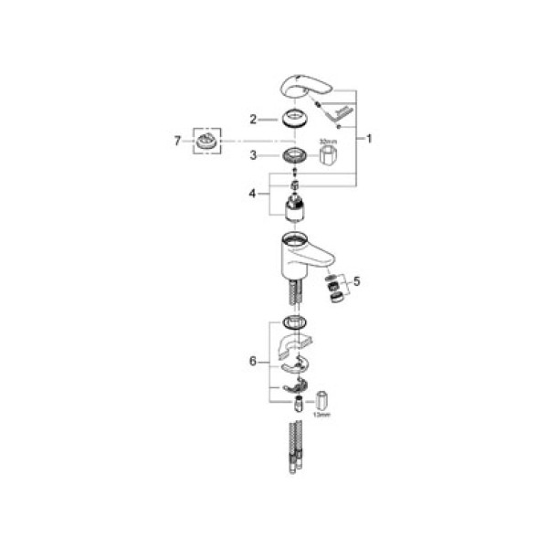 Смеситель для раковины Grohe Euroeco (32734000) Смеситель для раковины Grohe Euroeco (32734000)