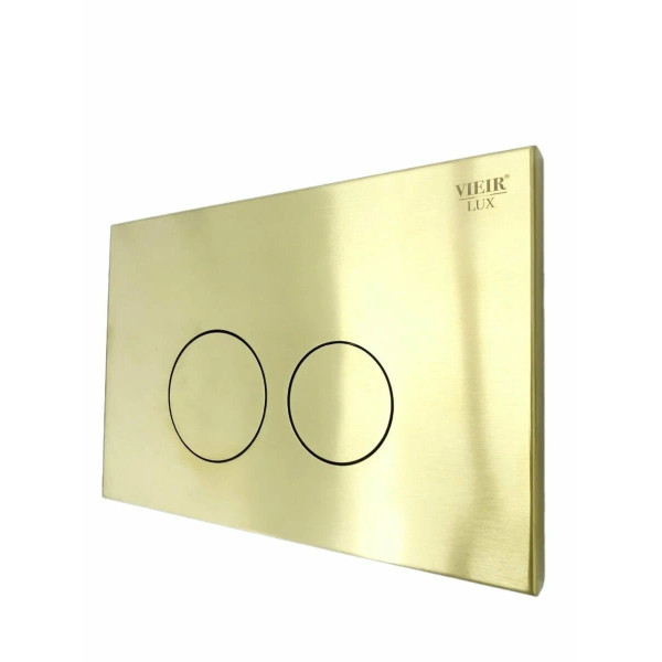 Клавиша смывная Vieir двойной смыв, матовое золото, металл (VRQ77-1S) Клавиша смывная Vieir двойной смыв, матовое золото, металл (VRQ77-1S)