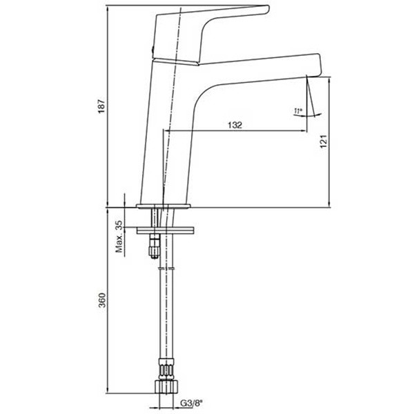 Смеситель для раковины E.C.A Luna (102108940EX)
