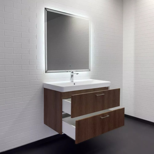 Тумба подвесная с раковиной Comforty Ангара 900x475x590 дуб темно-коричневый (00-00021037)