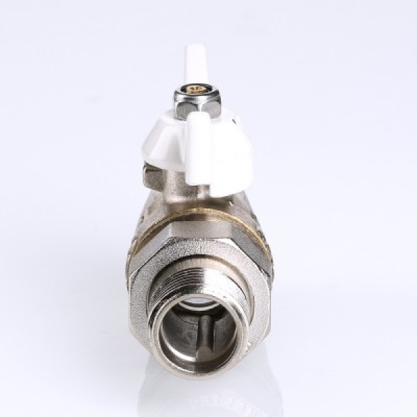 Кран 1/2" шаровый со сгоном Valtec Base (белая бабочка) VT.227.NW.04