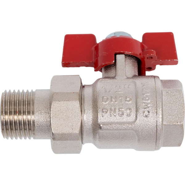 Кран 1/2" шаровый со сгоном Uni-Fitt Etalon (ГОСТ, красная бабочка) 113T2000 Кран 1/2" шаровый со сгоном Uni-Fitt Etalon (ГОСТ, красная бабочка) 113T2000