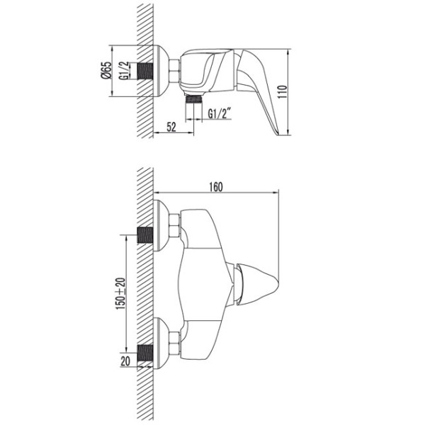 Смеситель для душа Lemark Poseidon (LM4233C)