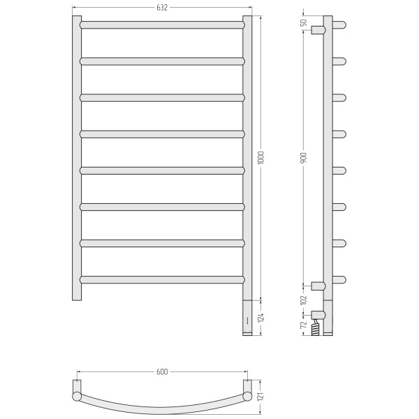 Полотенцесушитель электрический Сунержа Галант 3.1 1000х600 МЭМ провод справа (00-6001-1060) Полотенцесушитель электрический Сунержа Галант 3.1 1000х600 МЭМ провод справа (00-6001-1060)